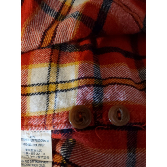 Old Navy Vintage Flannels Button Shirt Men's Medium Regular Fit Plaid Red - Picture 3 of 5